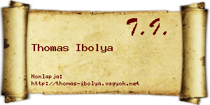 Thomas Ibolya névjegykártya